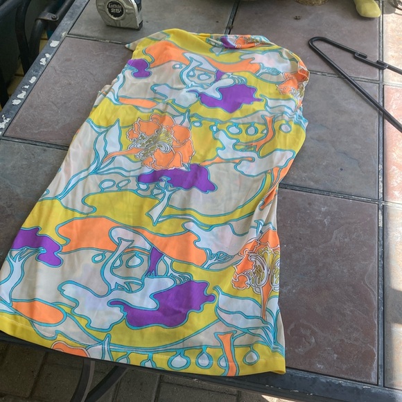 60s “Pucci” Abstract Pattern Sleeveless Blouse - Picture 5 of 5